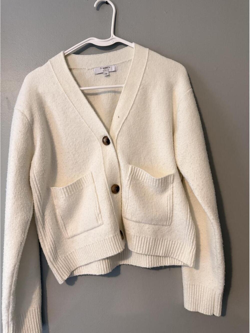Thakoon collection Cream cardigan with pockets in size S - Picture 2 of 6